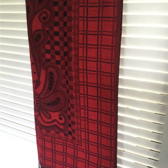 Pashmina Red/Black Scarf/Wrap - Picture 5 of 9